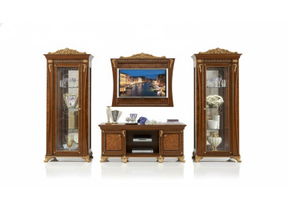 Soporte de TV armario de pared de lujo Conjuntos de salas de estar Nuevos Conjuntos Vitrina de madera Muebles
