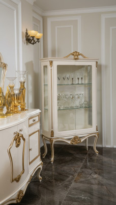 Vitrina de cristal Armario Estantería de madera Vitrina Diseño Art déco Sala de estar Nuevo
