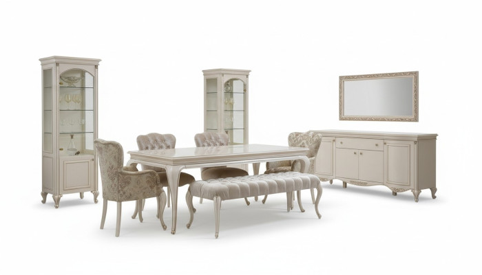 Conjunto clásico de comedor, mesa, taburete, juego de sillas de comedor, 6 piezas, nuevo.