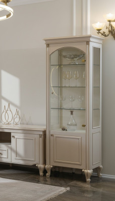 Vitrina Gabinete de vidrio de madera Aparadores Salón vitrinas Lujo italiano