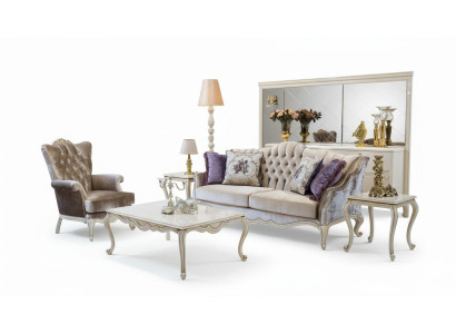 Sofá vitrina mesa auxiliar mesa de centro silla sofás conjunto de 5 piezas.
