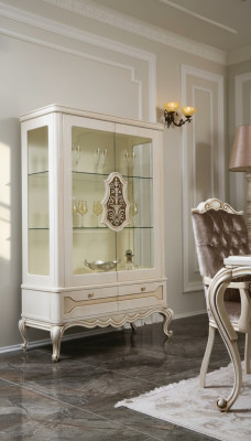 Vidriera Gabinete vitrina Sala de estar Madera Credenza Muebles de lujo Estante