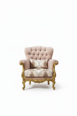 Diseño de sillón de lujo. Muebles de madera clásicos Chesterfield. Textil para sala de estar, nuevo.