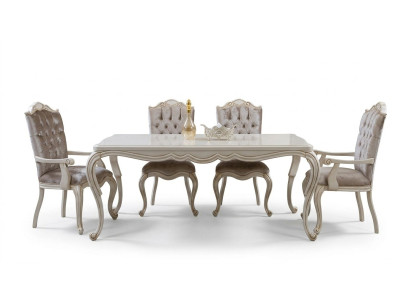 Clásico 7 piezas elegante conjunto de comedor.