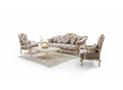 Juego de sofás, sofá, asiento, mesa de centro, sillón, conjunto de sofás, tela de lujo, asiento, 5 piezas.