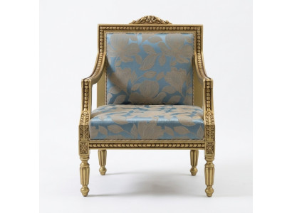 Sillón tapizado sillas doradas tela diseño de lujo silla individual clásica