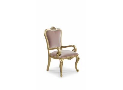 Silla de comedor con brazos de silla de madera de diseño.