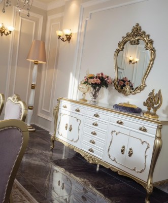 Aparador cómodas aparador muebles armario conjunto de 2 piezas tocador espejo nuevo