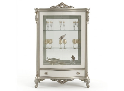 Vitrina clásica de plata estilo francés Muebles Aparador de cristal