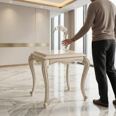 Clásicas mesas de periódicos de madera Mesita de noche Mesa Sala de estar Barroco