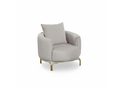 Sillón redondo de lujo para una persona, tapizado de diseñador de tela.