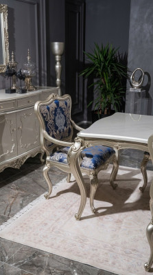 Silla de respaldo Cadeira Braço Cadeira estofada Cadeira de luxo Sala de jantar Estampado