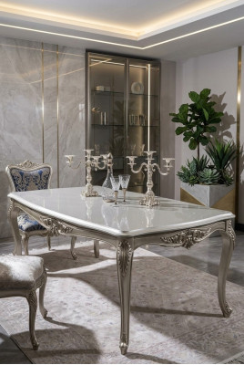 Mesa de comedor de lujo, mesa de comedor, mesa de madera, mesas de estilo art déco.