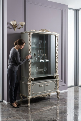 Vidrio de vitrina Gabinete de madera Vitrina Mueble del salón Aparador Armarios