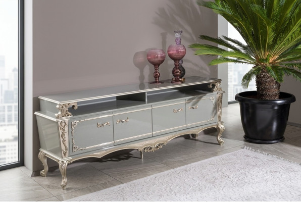 Sideboard de lujo de madera estante aparador gabinetes sala de estar mesa de televisión diseño.