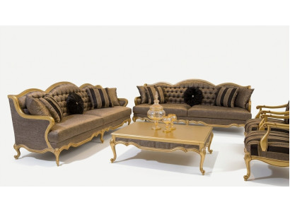 Conjunto completo de sofás 3+3+1+1 Set Mesa de café barroca rococó 5 piezas