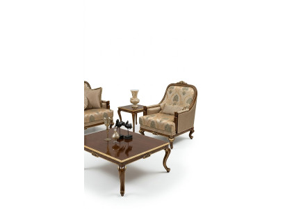 Muebles Sillas Diseño Sillón Textil Sala de estar Lujo Diseño Barroco Rococó.