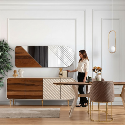 Grupo de lujo para la configuración de mesa + 2 sillas Set de 3 piezas. Conjunto de mesa de comedor para el comedor.