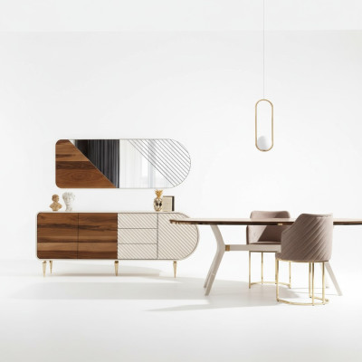 Grupo de lujo para la configuración de mesa + 2 sillas Set de 3 piezas. Conjunto de mesa de comedor para el comedor.