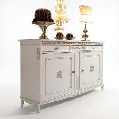 Clásica cómoda estilo antiguo Sideboard cómodas armario Aparador Blanco Nuevo