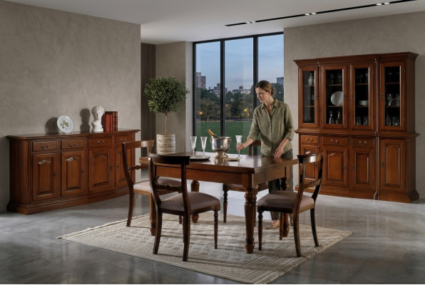Mesa de comedor Muebles Mesas de decoración Mesas Muebles italianos Madera maciza Comedor