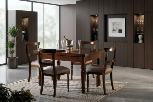 Mesa de comedor Muebles Mesas de decoración Mesas Muebles italianos Madera maciza Comedor