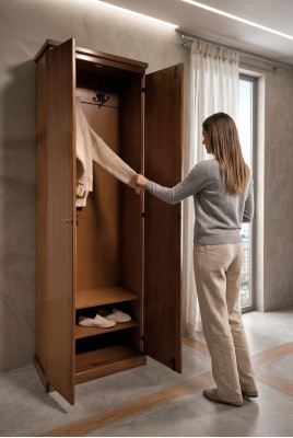 Garderobe Armario Ropero Armario Madera Natural Madera Maciza Armarios Pasillo Madera Maciza