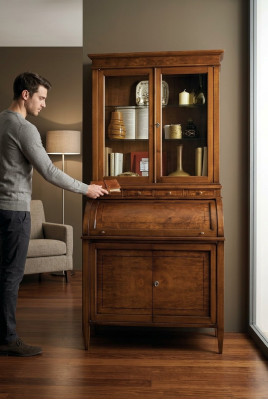 Aparador Estantería Armario Vitrinas de vidrio Muebles italianos Vitrina de vidrio Nuevo Armarios