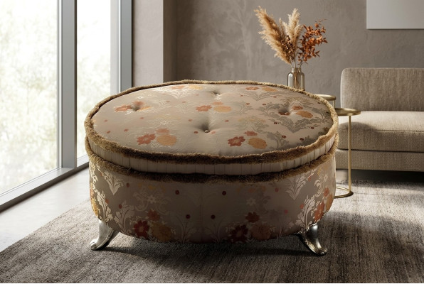 Mesa ovalada Chesterfield taburete tapizado reposapiés otomano sofá lateral redondo