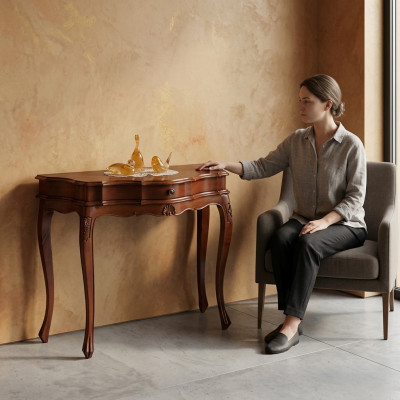 Mesa de consola de diseñador, mesa de madera, consola, tocador, muebles.