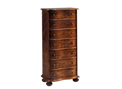 Muebles de estilo italiano de madera, lujoso tocador marrón en estilo barroco antiguo nuevo.