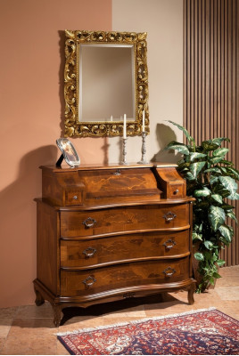 Cómoda de madera estilo italiano, muebles de lujo, cómoda estilo barroco antiguo nuevo.