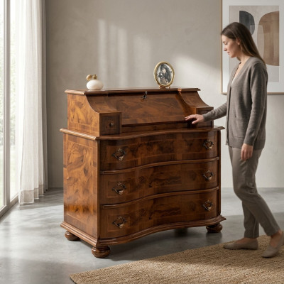 Cómoda de lujo de madera de estilo italiano, muebles de estilo barroco, antiguo y nuevo.