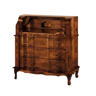 Cómoda de madera de estilo italiano de lujo. Cómoda de estilo barroco antiguo de estilo nuevo.