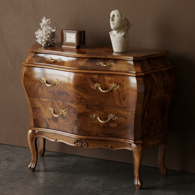 Cómoda de madera estilo italiano Muebles de lujo estilo barroco antiguo estilo nuevo.