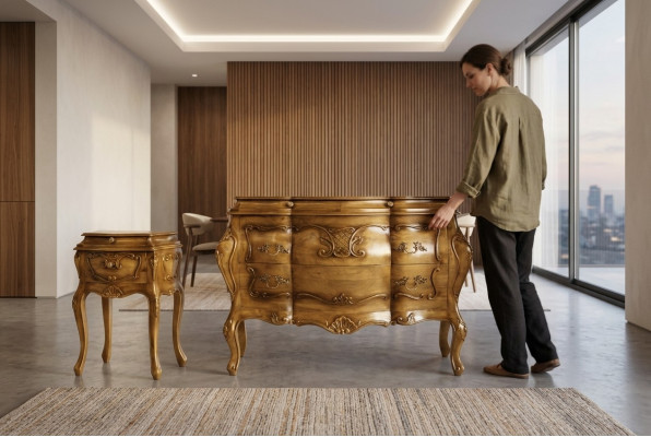 Barroco rococó Mesitas de noche Mesita de noche Consolas de mesa Mesa auxiliar Nueva Consola de noche