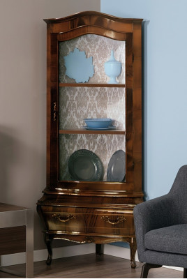 Esquinero Vitrinas Cómodas Vitrinas Cómodas Armarios Cristal Armario de diseño Rococó