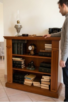 Estante de libros Vitrina Armario de vitrina Armario clásico Librería de madera Nuevo