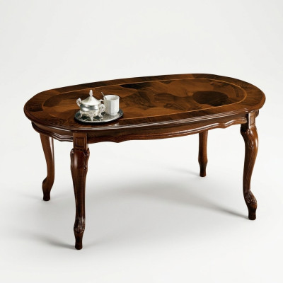 Clásica mesa de centro Mesa de salón Mesas de madera barrocas Mesas de centro macizas