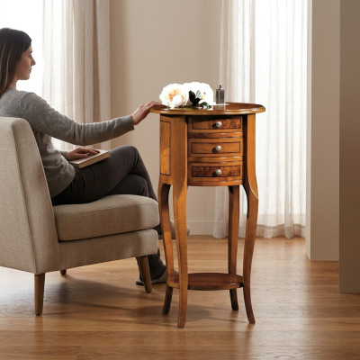 Mesa lateral Mesa de centro Oval Cómoda Mesas Consola Diseño Madera Mesa Nuevo