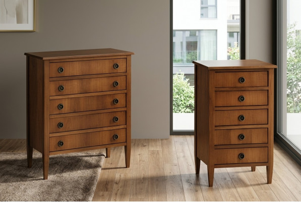 Conjunto de muebles italiano macizo - armario alto, cómoda, sideboard para una decoración elegante