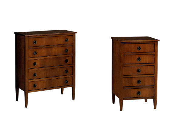 Conjunto de muebles italiano macizo - armario alto, cómoda, sideboard para una decoración elegante