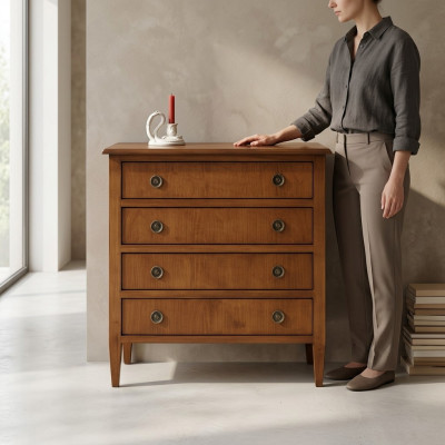 Mueble de salón Cómodas Aparadores 4 cajones Armario alto Cómoda Armario Madera Nuevo