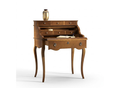 Escritorio barroco de oficina, mesa de madera noble estilo rococó antiguo muebles italiano
