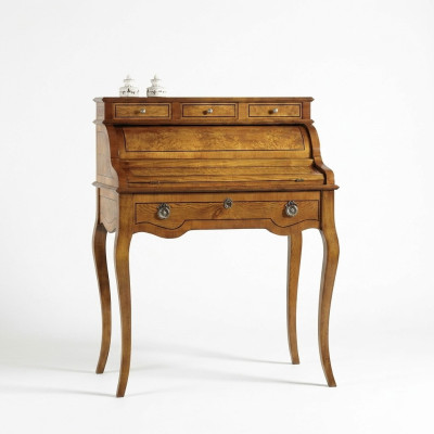 Mesas Escritorio Oficina Mesa Madera noble Barroco Rococó Antiguo Estilo Muebles Lujo
