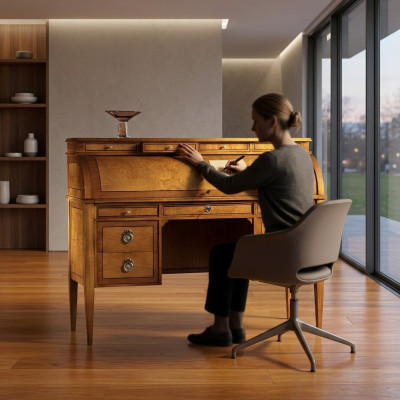 Mesas Escritorio Mesa de oficina Mesa de madera noble Barroco Rococó Estilo antiguo Muebles Muebles