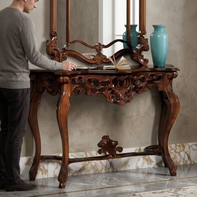 Mesa de consola de diseño de madera, mesa de consola de lujo, tablas de consola de Italia muebles.