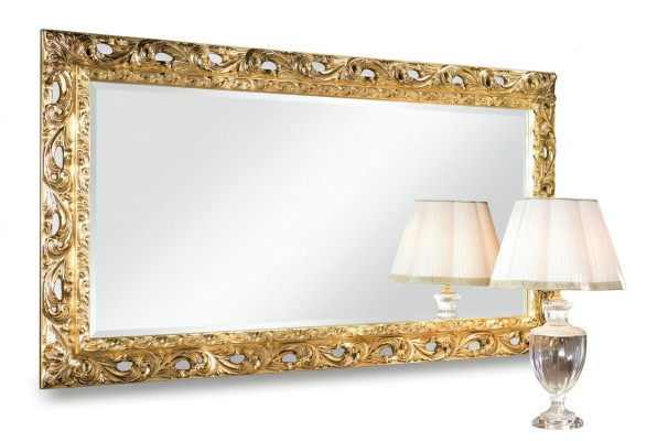 Mueble espejo de pared clásico italiano de diseñador espejo de madera dorado nuevos