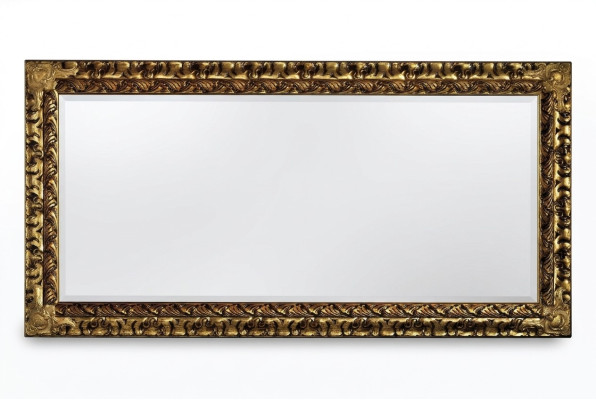 Espejo de diseñador clásico italiano, espejo de pared de muebles de madera dorada XXL nuevo