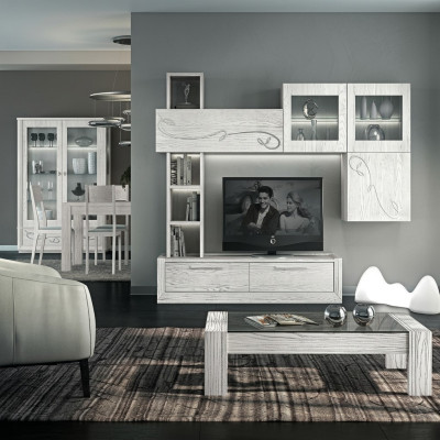Diseño armario de pared estante sala de estar madera armarios vitrina pared estantes Italia nuevo